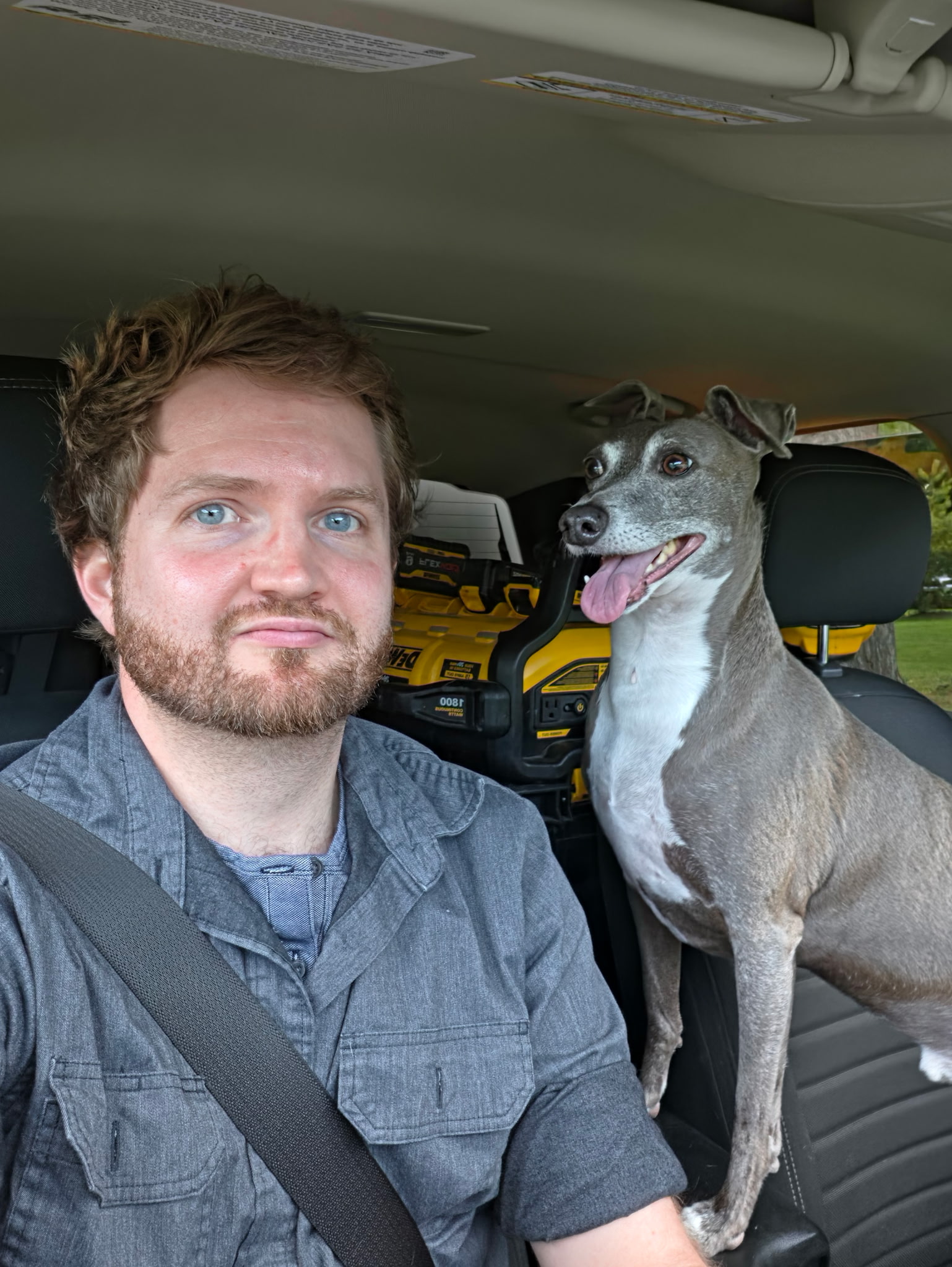 Elijah Burgoon with his dog
