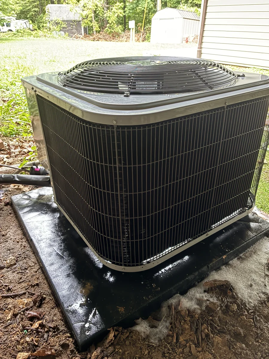 Back of condenser unit after cleaning.